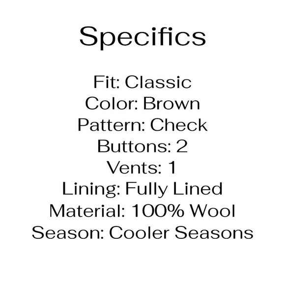 Chaps 38R Brown Blazer Sport Coat Jacket 2-Button Check Y561 - Picture 4 of 11